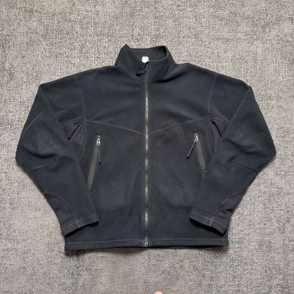 MEC Windstopper Fleece Jacket Mens Large Black Technical Full Zip Vintage 90s